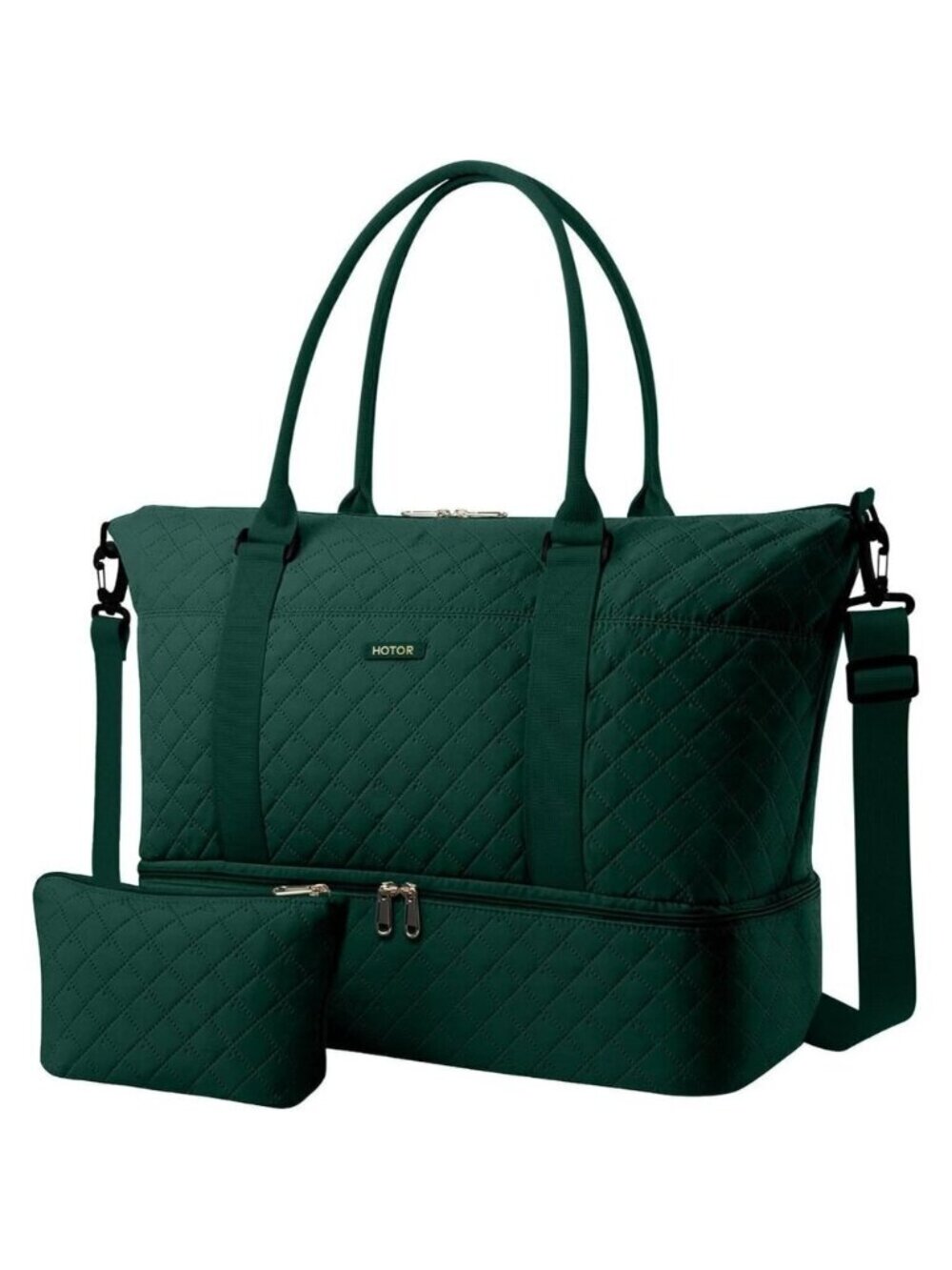 Women Dark Green Large Overnight with Shoe Compartment  Travel Duffel Bag